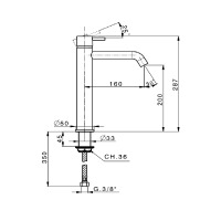 15X11140B ART Високий змішувач д/раковини, чорний матовий (1 сорт) Devit фото 1