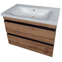 753080O FRAME Тумба натуральний дуб 80см з раковиною та сифоном (1 сорт) Primera
