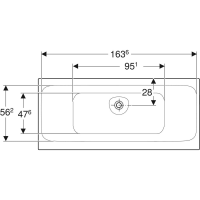 554.123.01.1 Ванна акрилова прямокутна Tawa Duo 170х75см, slim rim, з ніжками, центр.злив, колір біл Geberit фото 2