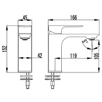 5040010 QUADRA Змішувач для раковини, хром (1 сорт) Devit фото 1