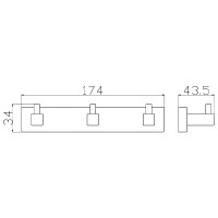27489 (8935C) ORLANDO GOLD Планка з гачками, золото (1 сорт) Аква Родос фото 1