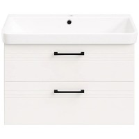 454080W Urbanis Тумба 80 см з раковиною та чорними ручками, біла (1 сорт) Devit фото 4