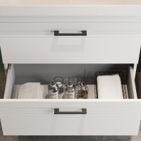 454080W Urbanis Тумба 80 см з раковиною та чорними ручками, біла (1 сорт) Devit фото 10