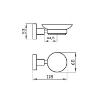 25061 GLORIA GUN METAL Мильниця, скло (1 сорт) Аква Родос фото 1