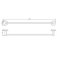 25067 GLORIA GUN METAL Тримач для рушників 60 (1 сорт) Аква Родос фото 1