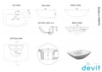 1110123 COMFORT NEW Раковина без донного клапана 650x495x210 (1 сорт) Devit фото 1