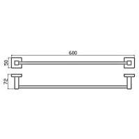 27485 (8912C) ORLANDO GOLD Тримач для рушників 60 см, золото (1 сорт) Аква Родос фото 1