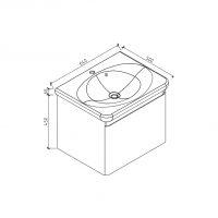 0020120WO FLY Тумба 60 з раковиною, колір дуба (2пак) NEW (1 сорт) Devit фото 5