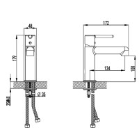 5050010B DO IT Змішувач для раковини, колір brushed gun metal (1 сорт) Devit