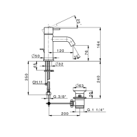 15011140B ART Змішувач д/раковини, чорний матовий (1 сорт) Devit