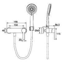 HB-GR4007 Змішувач для душу з душовим набором, хром (1 сорт) Devit фото 1
