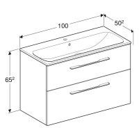501.247.00.1 Selnova Square Комплект меблів для ванної кімнати: тумба під раковину 100см з 2-ма шухл Geberit фото 1