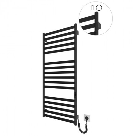 6.1.0503.06.BM Рушникосушка ел. HF York 1170х530 чорний мат, в комплекті з прих.підкл (1 сорт) Hygge Family