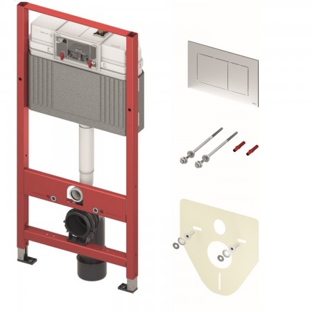 9400412 Комплект TECEbase (інсталяція+панель змиву Tecenow хром глянцевий +кріплення+ звукоізоляційн Tece
