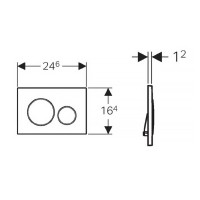 115.882.KM.1  Sigma20 round Клавіша змиву, панель та клавіши чорний глянець, декоративна окантовка к Geberit фото 1