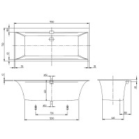 uBQ170SQE2DV-RW SQUARO EDGE 12 Ванна 170х75см, білий мат (1 сорт) VILLEROY  BOCH фото 2