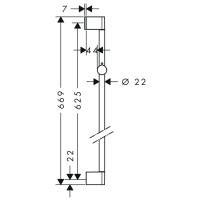 26505000 HG Unica Душова штанга 65 см, хром (1 сорт) HANSGROHE фото 1