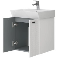 484050W Flow Тумба 50 з умивальником та ручками, білий матовий (1 сорт) Devit фото 2