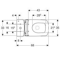 503.086.00.1 Компакт Selnova Square, прямокутний, Rimfree, з горизонтальним випуском, колір білий гл Geberit промо фото 2