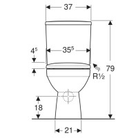 503.086.00.1 Компакт Selnova Square, прямокутний, Rimfree, з горизонтальним випуском, колір білий гл Geberit промо фото 3