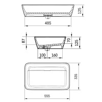 IQUAON/00 Раковина QUADRO ON з литого (штучного) каменю, колір білий глянець (1 сорт) PAA фото 1