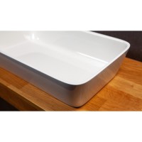 IQUAON/00 Раковина QUADRO ON з литого (штучного) каменю, колір білий глянець (1 сорт) PAA фото 4