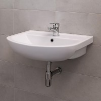 K667-025 ARTECO Умивальник меблевий 60 з отвором для змішувача, з переливом, білий глянець (картон)  MITO фото 3