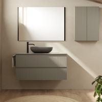 131773+127437 Тумба VORA 100 2  ящ,  зі стільницею,SAND MATT (1 сорт) ROYO