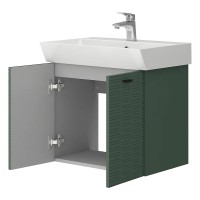 484060E Flow Тумба 60 з умивальником та ручками, смарагдовий матовий (1 сорт) Devit фото 2