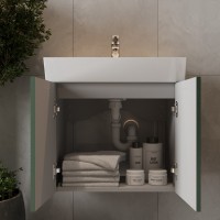 484060E Flow Тумба 60 з умивальником та ручками, смарагдовий матовий (1 сорт) Devit фото 8