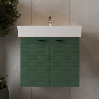 484060E Flow Тумба 60 з умивальником та ручками, смарагдовий матовий (1 сорт) Devit фото 6