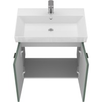 484060E Flow Тумба 60 з умивальником та ручками, смарагдовий матовий (1 сорт) Devit фото 4