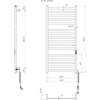 6.1.0503.06.WM Рушникосушка ел. HF York 1170х530 білий мат, в комплекті з прих.підкл (1 сорт) Hygge Family фото 2