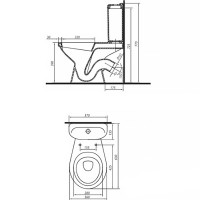 1903300U IDOL Унітаз-компакт підлоговий к/в, в комплекті з сидінням поліпропілен та дворежимною арма KOLO фото 1