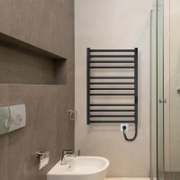 6.1.0102.06.BM Рушникосушка ел. HF London 770х530 чорний мат, в комплекті з прих.підкл (1 сорт) Hygge Family фото 6