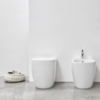 004 432 003 OVVIO Біде підлогове, приставне до стіни, колір білий мат (1 сорт) NIC Design фото 2