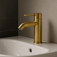 38282N076 KLUDI BOZZ Одноважільний змішувач для раковини 100, брашоване золото (1 сорт) Kludi фото 3