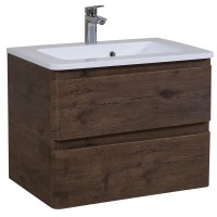 4494 Тумба Акцент консольна з раковиною умивальником Альфа 100 см ,  каштан (1 сорт) Аква Родос