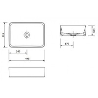CREA 50 Раковина на стільницю,  прямокутна (1 сорт) CERSANIT-С Україна фото 4