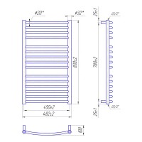 1.2.1100.03.BM Рушникосушка Фенікс 830х482/450, колір чорний мат (1 сорт) Mario фото 2