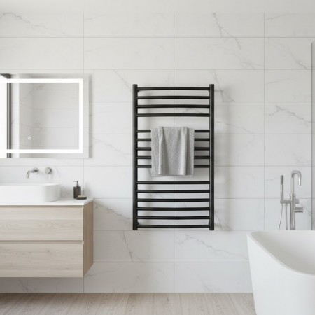 1.2.1100.03.BM Рушникосушка Фенікс 830х482/450, колір чорний мат (1 сорт) Mario