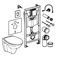 39418000 SOLIDO Комплект 5-в-1 Унітаз підвісний безобідковий з кришкою Soft close + інсталяція Rapid Grohe фото 1