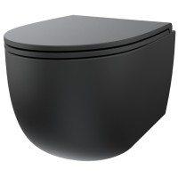 MBK1, MBWCSBLV+MBCWBLRF Bull Унітаз підвісний безобідковий з Silent Vertigo змивом з кришкою sot clo SDR