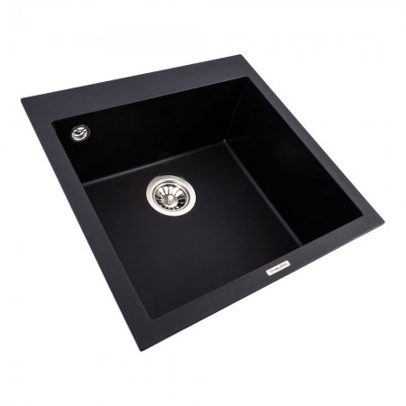 5050 GALAX  Кухонна мийка гранітна 500*500, чорна матова (1 сорт) Valeso