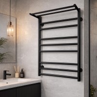 AL500800EBS ALLROUND Рушникосушарка електрична П9 500х800 з чорної сталі, колір чорний матовий (1 со Devit фото 4