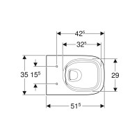 502.826.00.1  Підвісний унітаз воронкоподібний Geberit Modo, прямокутна форма, закрита форма, Rimfre Geberit фото 2