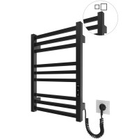 6.1.0100.06.BM Рушникосушка ел. HF London 570х430 чорний мат, в комплекті з прих.підкл (1 сорт) Hygge Family фото 1