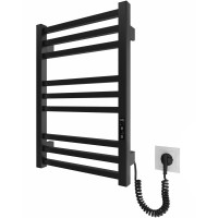 6.1.0100.06.BM Рушникосушка ел. HF London 570х430 чорний мат, в комплекті з прих.підкл (1 сорт) Hygge Family