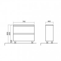 4265 АКЦЕНТ Тумба з раковиною-80 Альфа (1 сорт) Аква Родос фото 1
