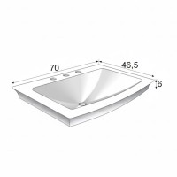 1XXLV041  Bania Раковина 70х47  білий мінеральний мармур,1 отвір під змішувач (1 сорт) KAROL фото 1